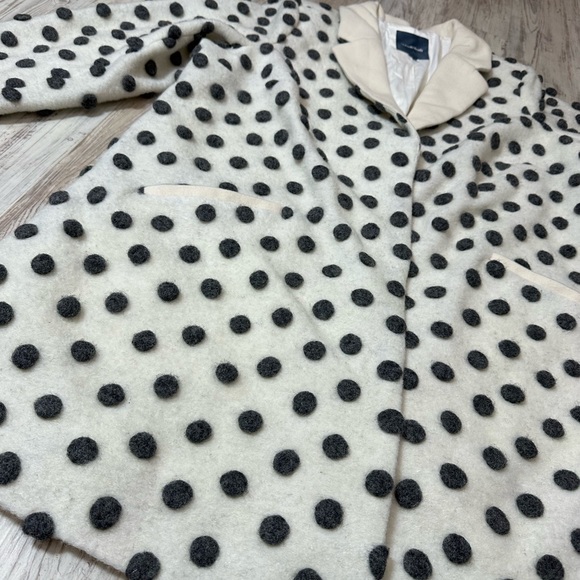 ModCloth Wool Salient Polka Dot Wool Blend Coat in Grey and White - Size 1x - Picture 4 of 16